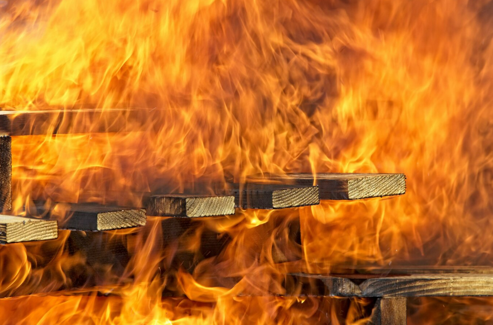 A fire accident in a construction site 