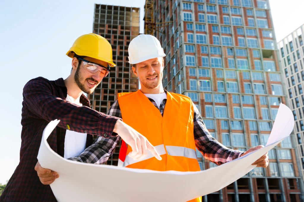 Contractor supervising the construction project